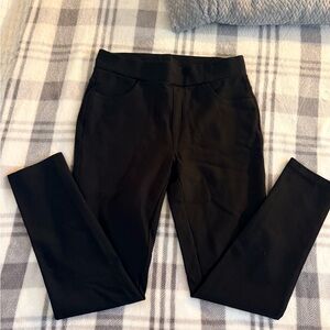 Ginasy black legging style pants medium stretch pull on.